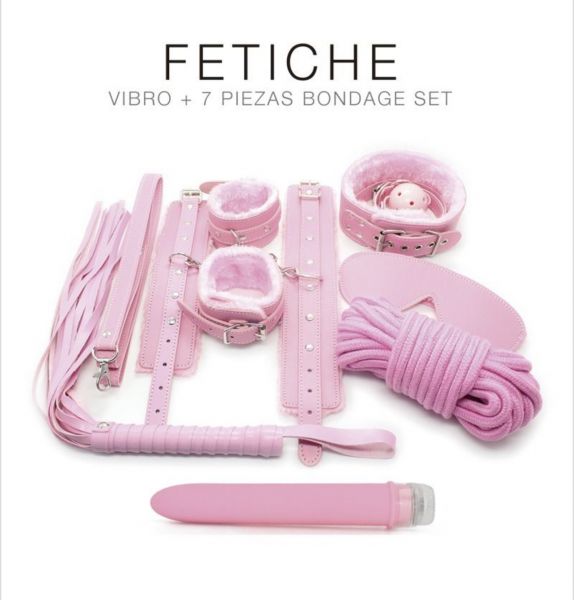 Ver más sobre Sado y bondage KIT BONDAGE 8 piezas Rosa, Argentina