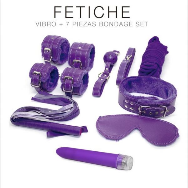 Ver más sobre Sado y bondage KIT BONDAGE 8 PIEZAS PURPLE, Argentina