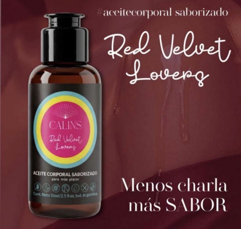 Ver más sobre Cosmética Íntima y Más Aceite corporal calins saborizado Red Velvet Lovers, Argentina