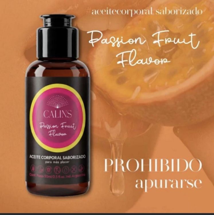 Ver más sobre Cosmética Íntima y Más Aceite corporal calins saborizado Passion Fruit Flavor, Argentina