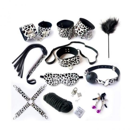 KIT BONDAGE LEOPARDO 10 PIEZAS | Sado y bondage | BDSM