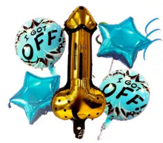 SET DE 5 GLOBOS METÁLIZADOS | Chascos p/ Despedidas | Despedida de solteros y solteras