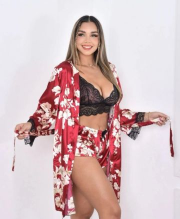 PIJAMA 3 PIEZAS DE SEDA | Lencería erótica | Lencería fina