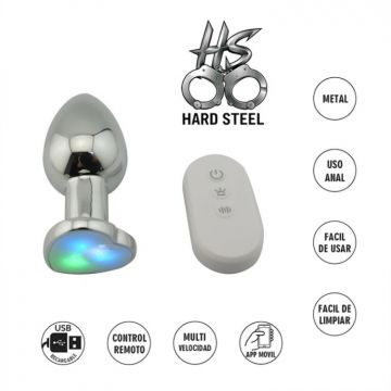 Plug anal con forma de corazon, vibracion y control remoto Medium | Juguetes | ANAL