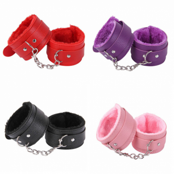 ESPOSAS DE CUERO CON PELUCHE Y CADENAS | Sado y bondage | BDSM